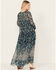 Free People Women's See It Through Floral Long Sleeve Maxi Dress, Blue, hi-res