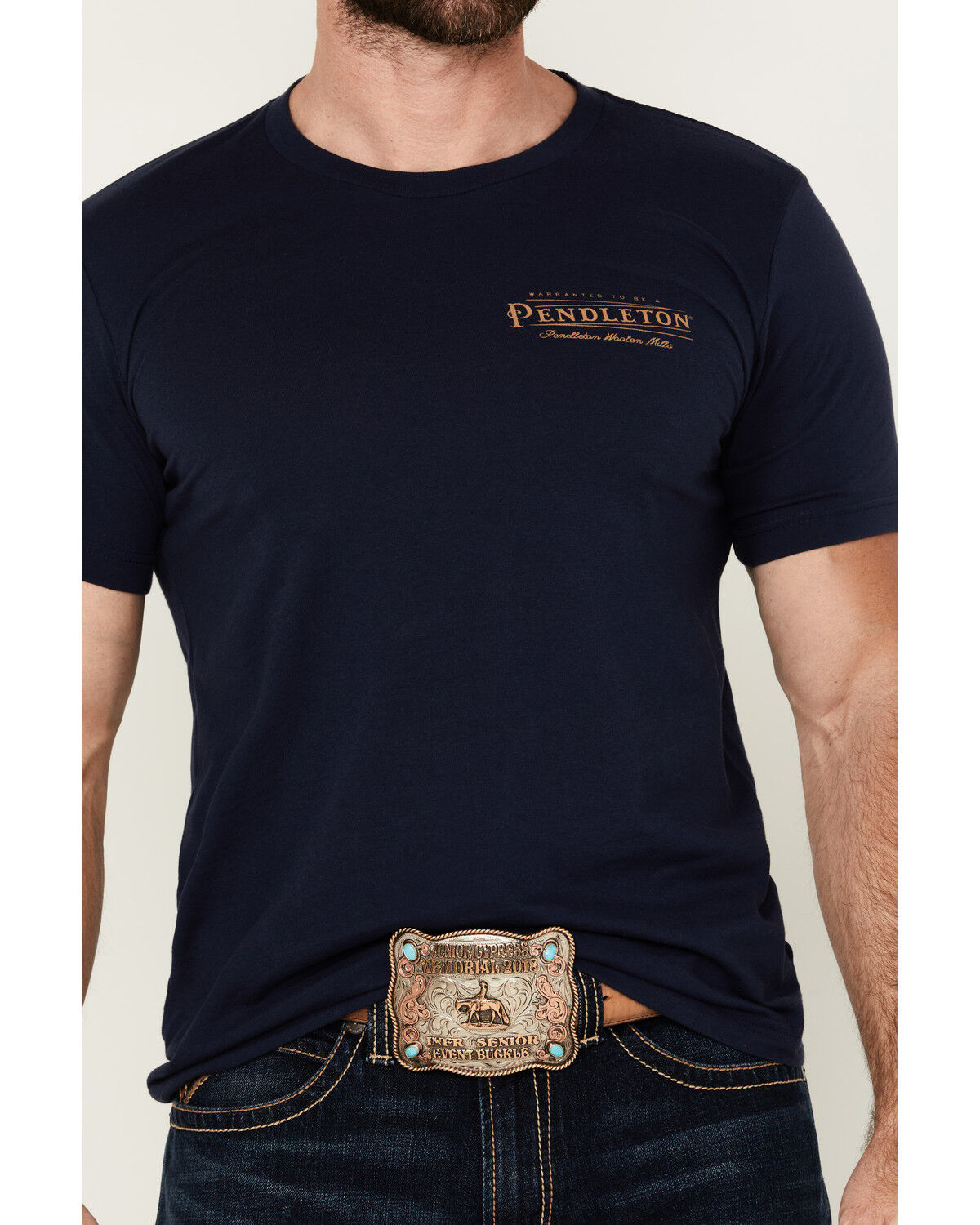Image #3 - Pendleton Men's Rectangle Logo Short Sleeve Graphic T-Shirt, Dark Blue, hi-res