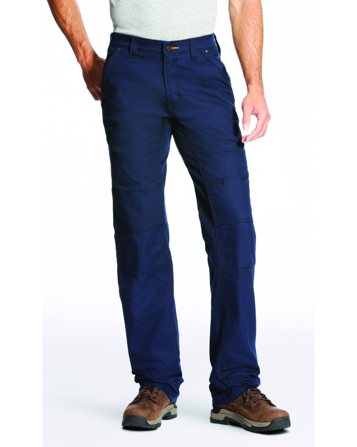 Image #2 - Ariat Men's Rebar M4 Stretch Canvas Utility Straight Pants, Navy, hi-res