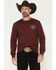 Image #1 - Cowboy Hardware Men's Cowboy Nation Long Sleeve Snap Graphic T-Shirt, Burgundy, hi-res