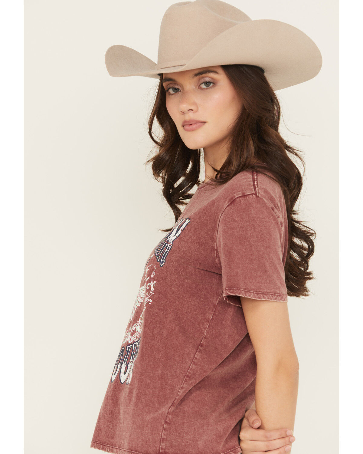 Image #2 - Rock & Roll Denim Women's Honky Tonk Short Sleeve Graphic Tee, Red, hi-res