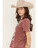 Image #2 - Rock & Roll Denim Women's Honky Tonk Short Sleeve Graphic Tee, Red, hi-res