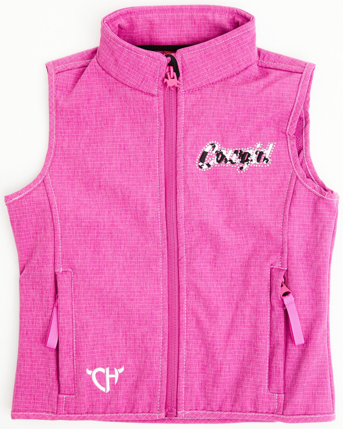 Cowgirl Hardware Toddler Girls' Cowgirl Softshell Vest, Pink, hi-res