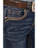 Image #2 - Shyanne Girls' Dark Wash Arrow Embroidered Stretch Bootcut Jeans, Blue, hi-res