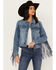 Image #2 - Idyllwind Women's Magnolia Embossed Trucker Jacket, Medium Wash, hi-res