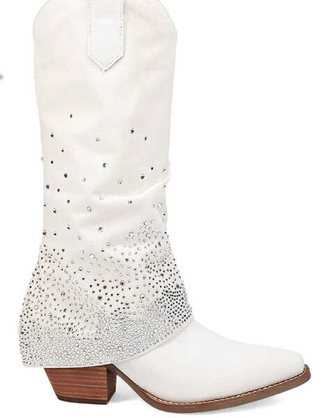 Image #2 - Dingo Women's Eye Candy Denim Western Boots - Pointed Toe , White, hi-res