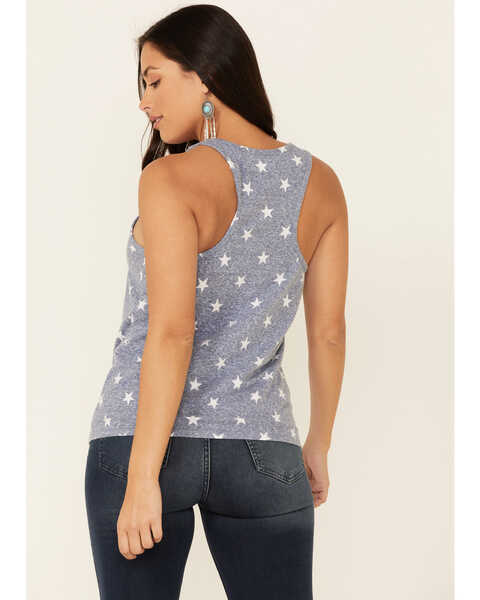 Cut & Paste Women's Star Print Land Of The Free Graphic Tank Top , Navy, hi-res