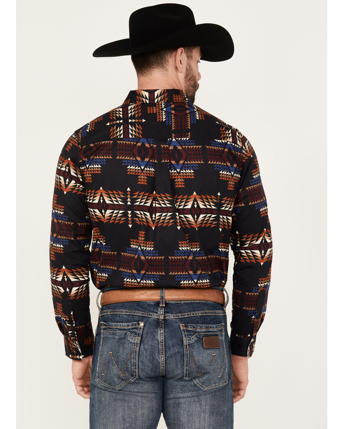 Image #4 - RANK 45® Men's Pablo Southwestern Long Sleeve Button-Down Stretch Western Shirt, Black, hi-res