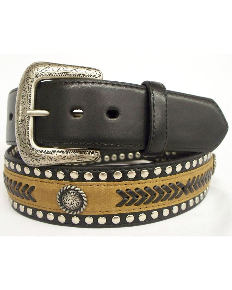 GD Concho Leather Belt, Brown, hi-res