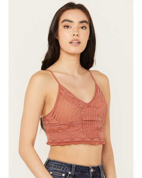 Image #2 - Fornia Women's Floral Lace Bralette, Rust Copper, hi-res