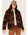 Image #1 - Lucky Brand Workwear Women's Twill Plaid Print Sherpa Lined Button-Down Work Jacket, Navy, hi-res