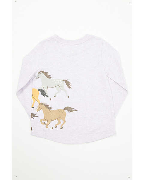 Image #3 - John Deere Toddler Girls' Wrap Wild Horses Long Sleeve Graphic Tee, Lavender, hi-res
