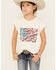 Image #1 - Panhandle Girls' Yeehaw Americana Short Sleeve Graphic Tee, Natural, hi-res