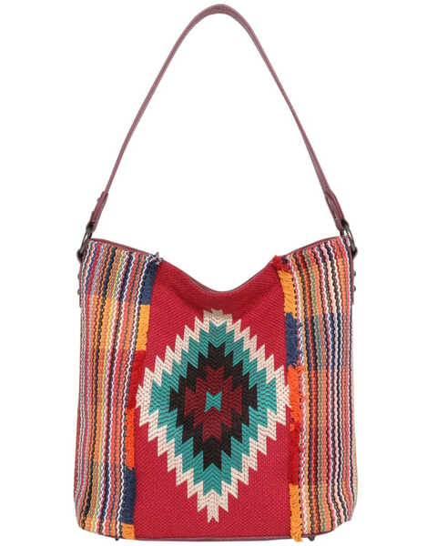 Image #1 - Montana West Women's Southwestern Tapestry Shoulder Bag, Red, hi-res