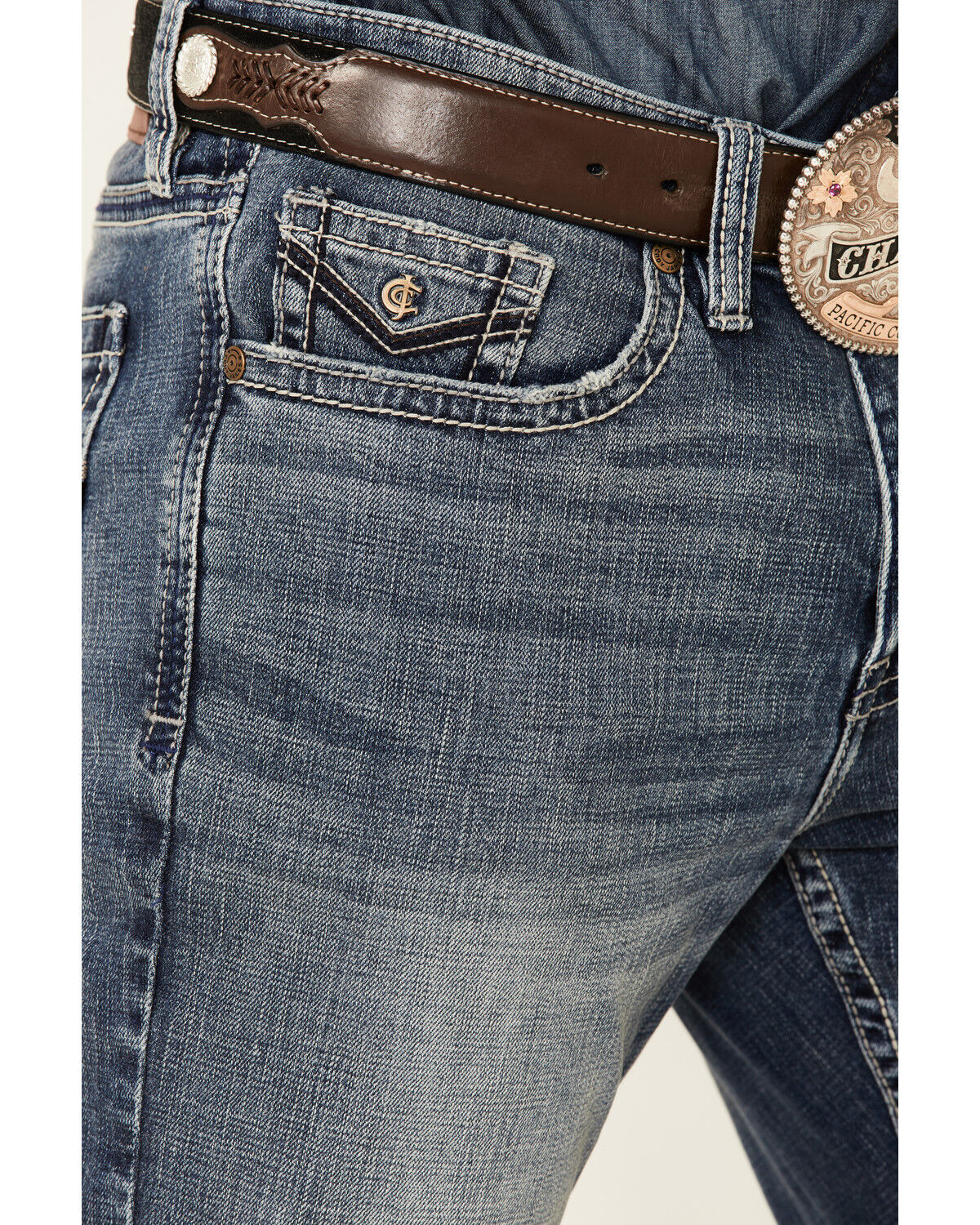 Image #4 - Cody James Core Men's Buster Wash Jackson Slim Straight Stretch Denim Jeans, Blue, hi-res