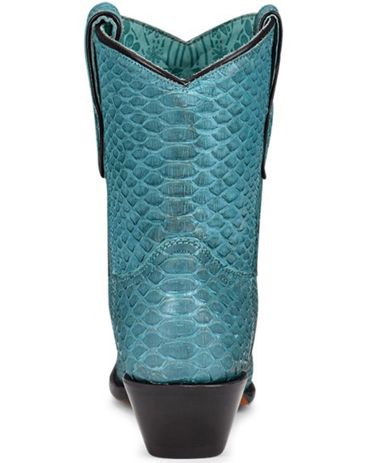 Image #4 - Corral Women's Turquoise Exotic Python Skin Western Boots - Snip Toe, Turquoise, hi-res