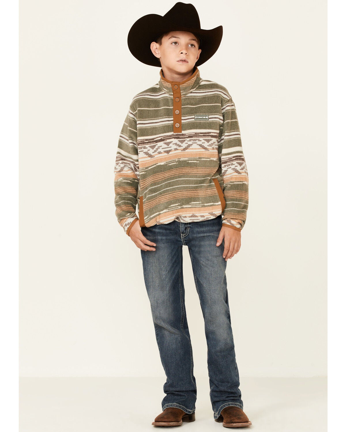 cinch fleece pullover