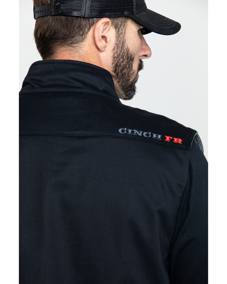 Cinch Men's FR Solid Twill Work Vest , Black, hi-res