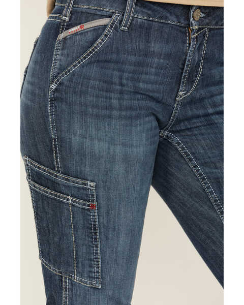 Image #2 - Ariat Women's FR Perfect Rise Duralight Stretch Straight Jeans, Blue, hi-res