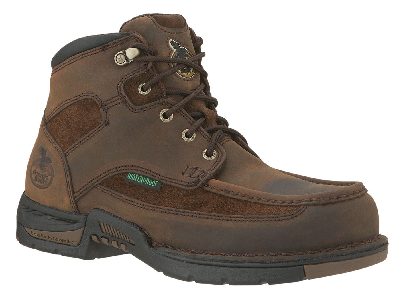 Georgia Boot Men's Athens Waterproof Work Boot - Moc Toe, Brown, hi-res
