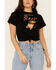 Image #3 - Shyanne Women's Here For The Beer Graphic Tie-Front Short Sleeve Tee , Black, hi-res