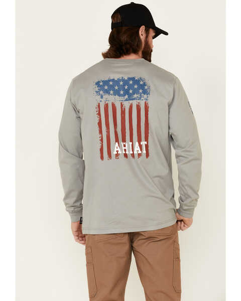 Image #4 - Ariat Men's FR Americana Graphic Crew Long Sleeve Work Shirt , , hi-res