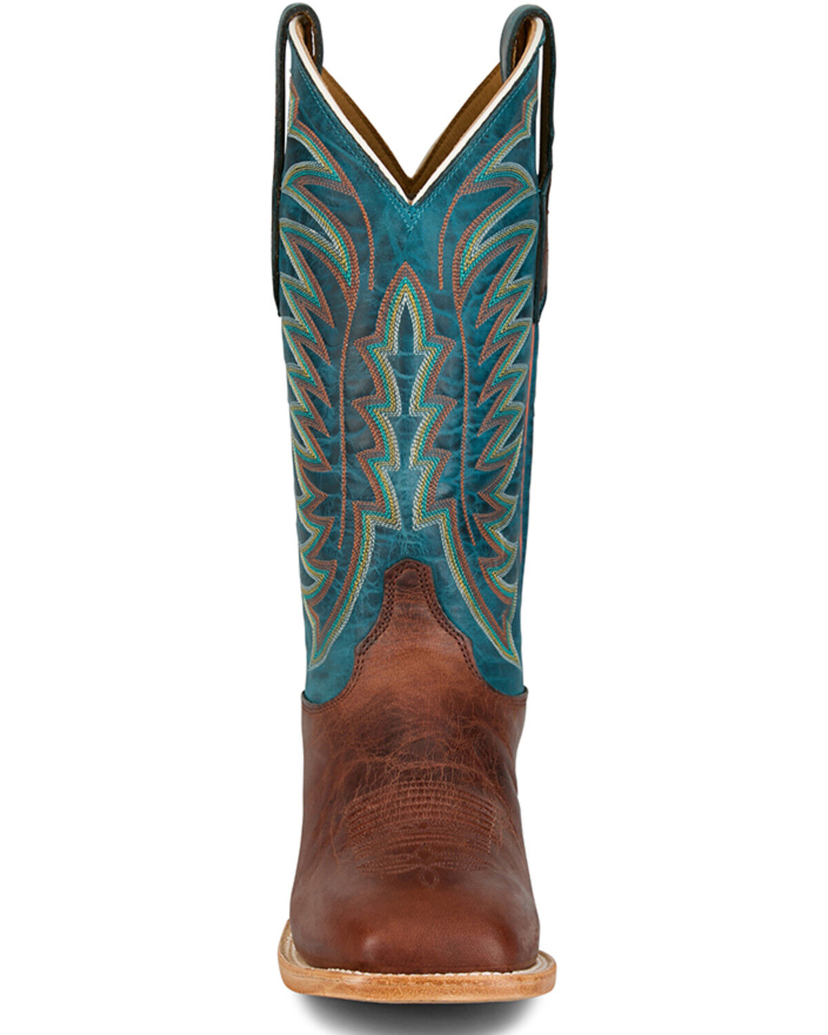 Image #4 - Justin Men's Burchett Western Boots - Broad Square Toe, Cognac, hi-res