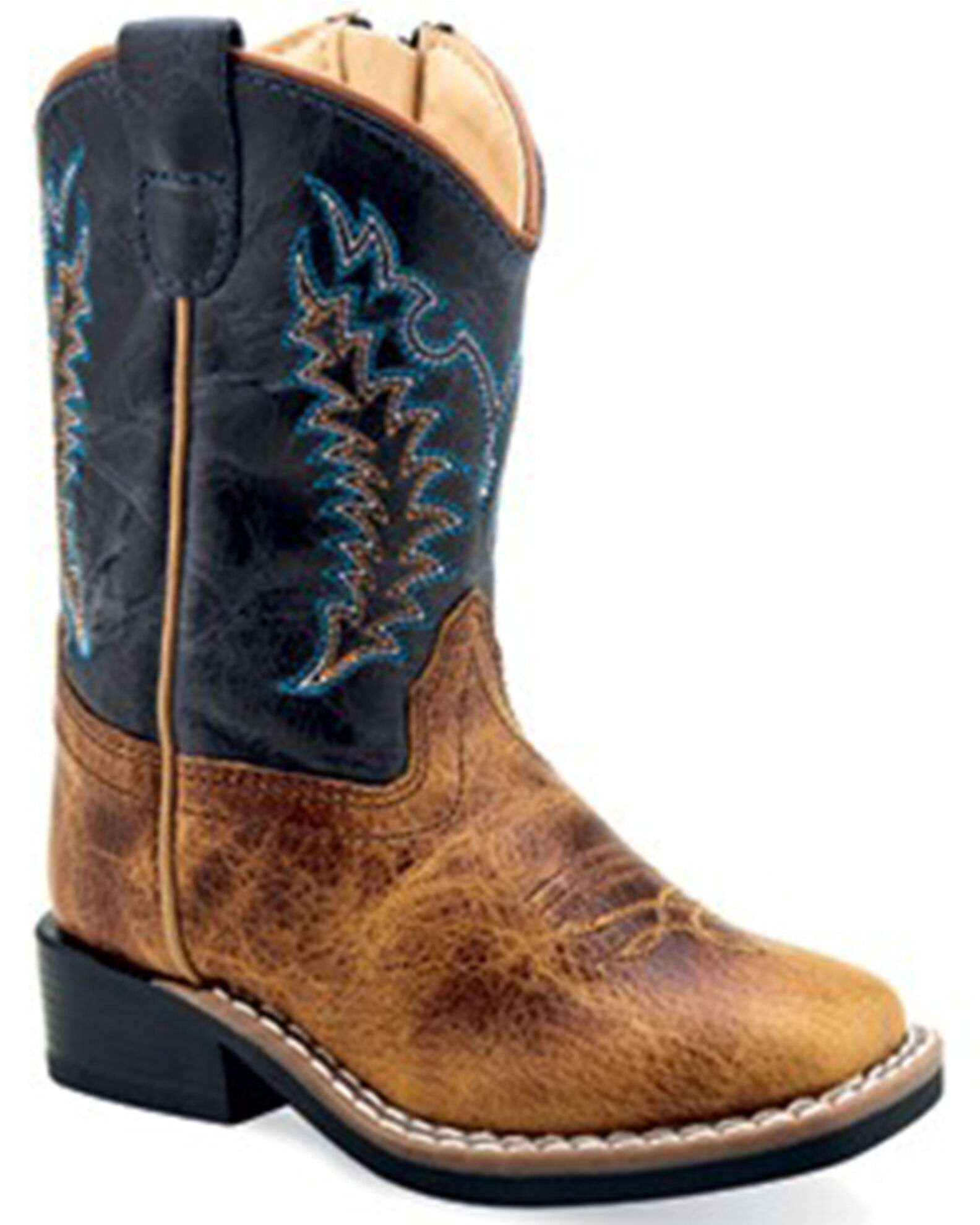 Old West Toddler Boys Cactus Western Boots Broad Square Toe Sheplers