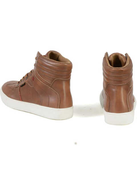 Image #2 - Milwaukee Leather Men's Vintage High-Top Reinforced Street Riding Waterproof Shoes - Round Toe, Cognac, hi-res