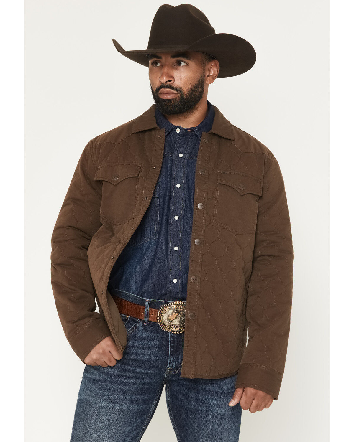 Image #1 - Kimes Ranch Men's Dickson Quilted Shirt Jacket, Dark Brown, hi-res