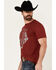 Image #2 - Cody James Men's Tread Flag Short Sleeve Graphic T-Shirt, Red, hi-res