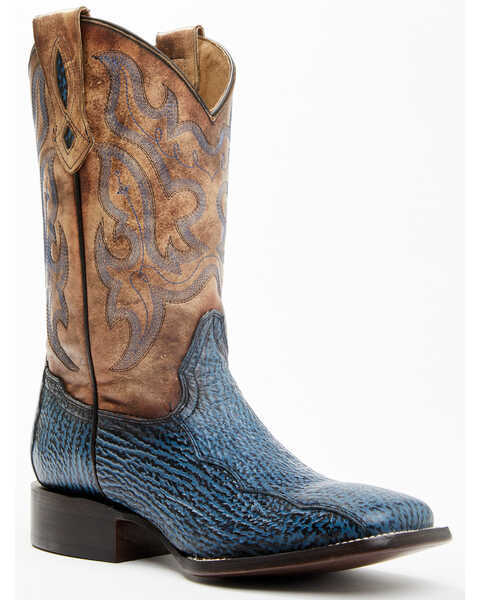 Image #1 - Cody James Men's Exotic Shark Western Boots - Broad Square Toe , Blue, hi-res