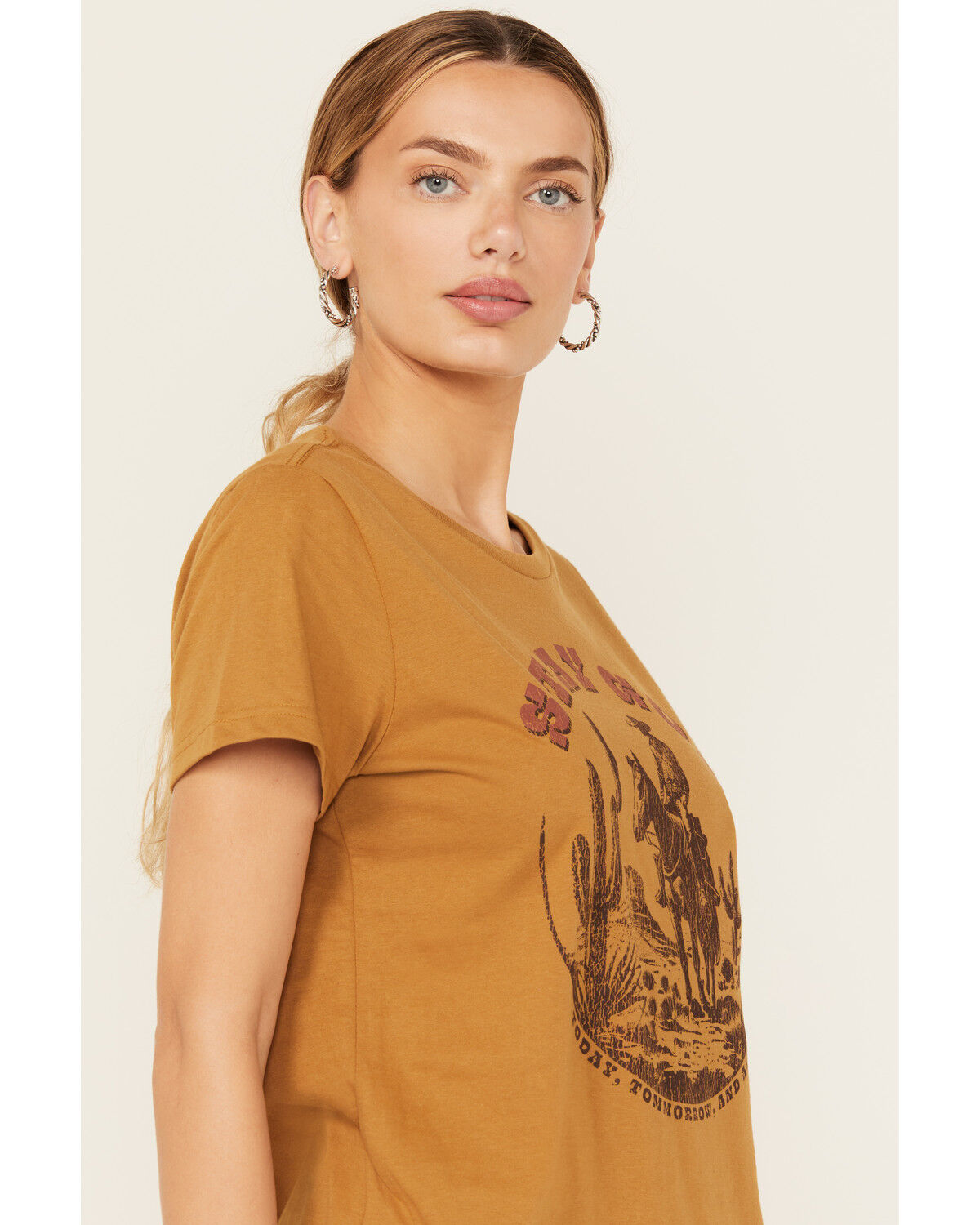 Image #2 - Ariat Women's Gold Cowboy Short Sleeve Graphic Tee, Gold, hi-res
