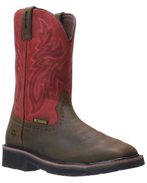 Image #1 - Wolverine Men's Rancher Western Work Boots - Steel Toe, Brown, hi-res
