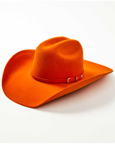 Serratelli Cattleman Wool Cowboy Hat, Orange, hi-res