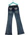 Image #1 - Grace in LA Girls' Dark Wash Southwestern Pocket Bootcut Jeans, Medium Wash, hi-res