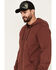 Image #2 - Brothers and Sons Heavy Weathered Hooded Jacket, Burgundy, hi-res