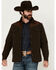 Image #1 - Resistol Men's Quilted Leather Yoke Jacket, Brown, hi-res