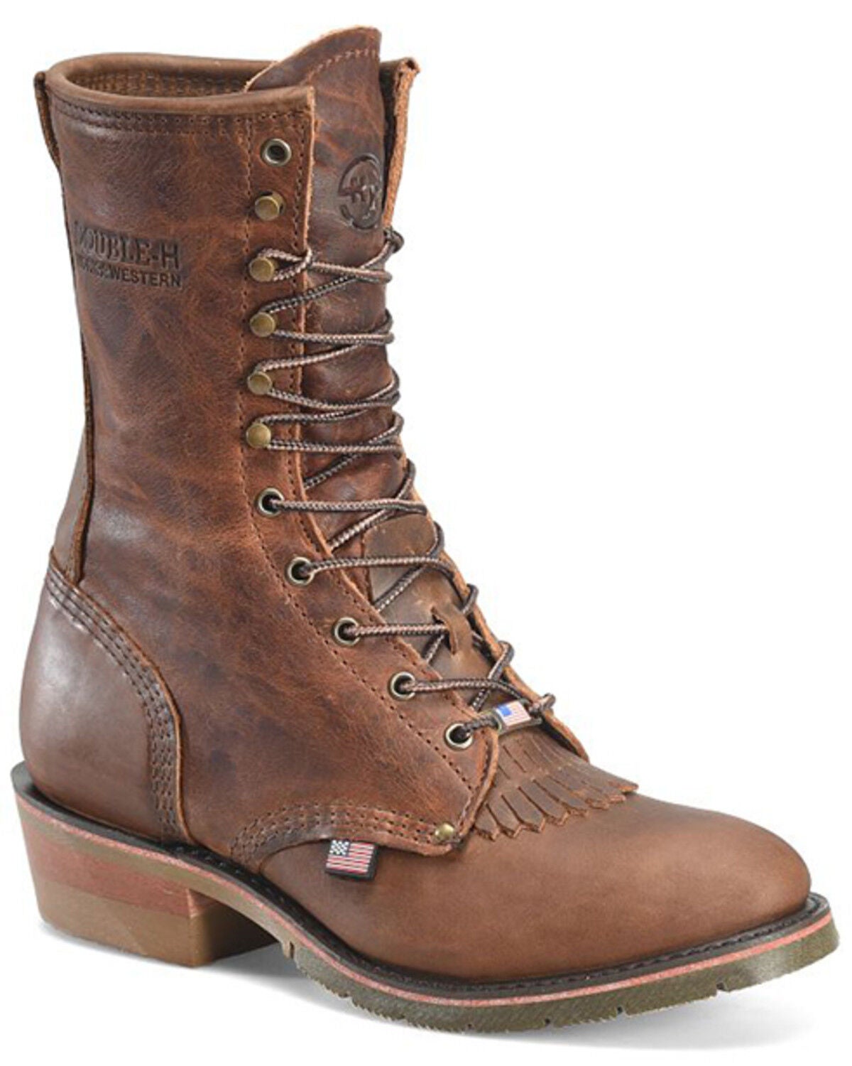 Double H Men's Lewis Packer Boots - Round Toe, Caramel, hi-res