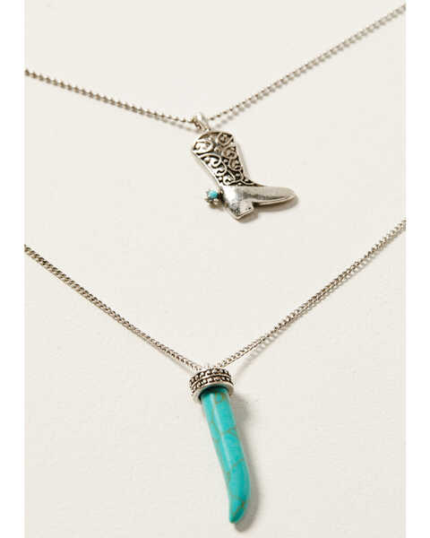 Image #2 - Shyanne Women's Cowgirl Bead Earrings & Layered Necklace Set - 2-Piece, Turquoise, hi-res