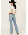 Image #3 - Wrangler Retro Women's Kacey Medium Wash Mid Rise Mae Wide Leg Trouser Stretch Denim Jeans , Medium Wash, hi-res