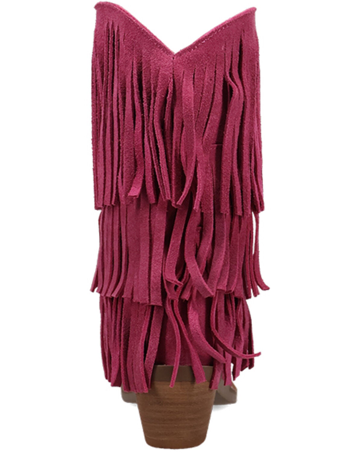 Image #5 - Dingo Girls' Wild Child Suede Fringe Western Boots - Snip Toe, Pink, hi-res