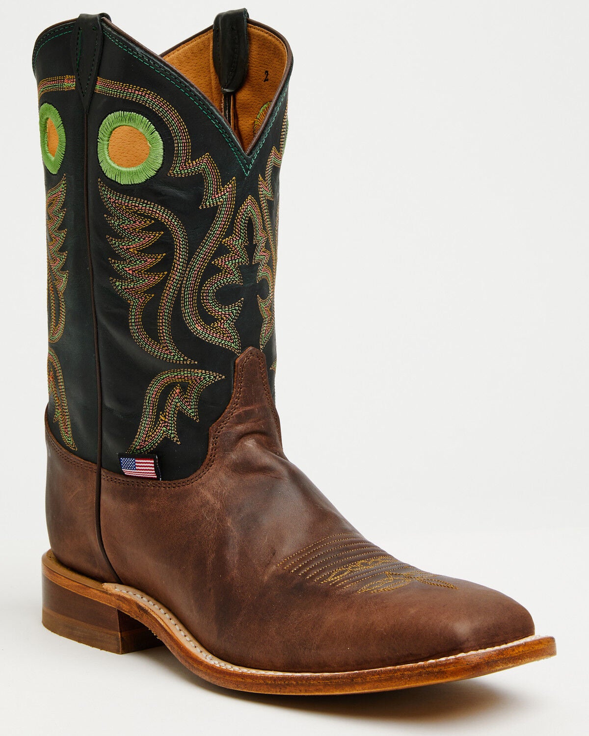 Justin Men's Bent Rail Nash Western Boots - Broad Square Toe, Brown, hi-res
