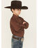 Image #2 - Ely Walker Boys' Solid Long Sleeve Pearl Snap Western Shirt, Chocolate, hi-res