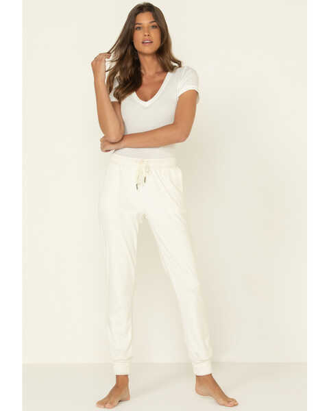 Image #1 - Z Supply Women's Velour Pants, White, hi-res