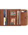 American West Women's Distressed Charcoal Brown Annie's Secret Tri-Fold Wallet , Brown, hi-res