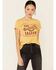 Bandit Brand Women's Mustard Silver Spur Spoon Graphic Tee , Dark Yellow, hi-res
