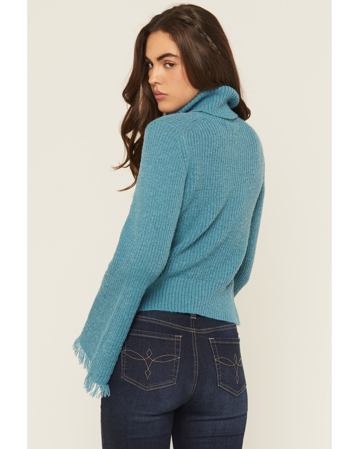 Image #4 - Shyanne Women's Bell Sleeve Marled Sweater, Turquoise, hi-res
