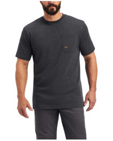 Image #1 - Ariat Men's Rebar Dog Tags Graphic Work T-Shirt , Charcoal, hi-res
