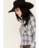 Image #2 - Roper Women's Plaid Print Long Sleeve Snap Western Shirt , Blue, hi-res